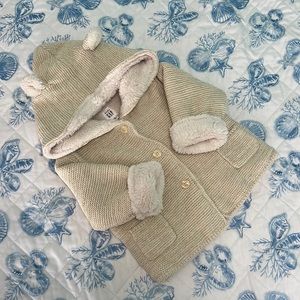 Baby Gap Cozy Cozy Lined Knit Sweater in Cream Sparkle Size 6-12 Months